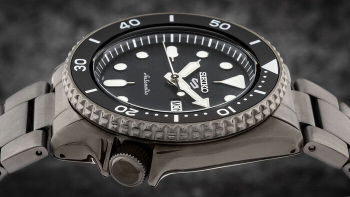 Seiko 5 Sports Automatic Black Dial Black Steel Strap Watch For Men - SRPD65K1 - Image 8